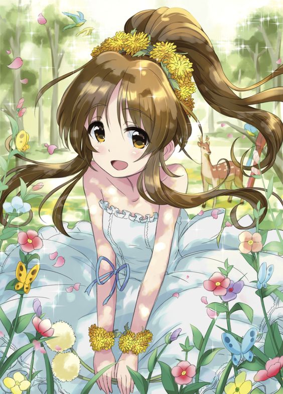 anime flower beatufull nice cool cute kawii girl amezi...