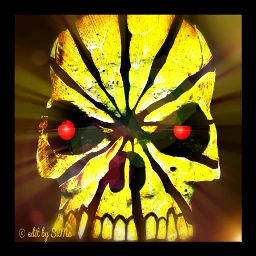 fteskull skull fromfreetoedit colorsplash yellow