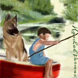 wdpvacation boat child dog fishing