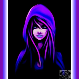wdptwotone art abstract hooded girl dcfacialexpression